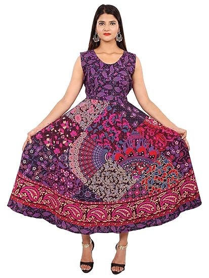 Women's A-Line Maxi Dress (JSL139_Blue_Free Size)