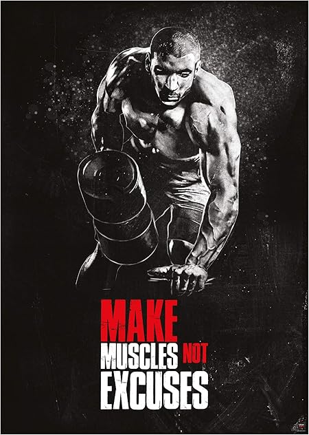 Great Art Poster Motivazionale 59 4 X 42 Cm Formato Fotomurale Poster Fitness Per L Appartamento La Palestra O La Sala Di Allenamento Citazioni Motivazionali Make Muscles Not Excuses Nr 10