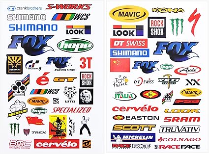 Amazon ロード バイク ブランド サイクルステッカー 自転車 カスタム ステッカー 2シート 64種類 巾着ポーチ ポーチ ３点セット 並行輸入品 Orangeking スポーツ アウトドア