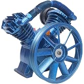 Air Compressor Head Pump, 175 PSI Twin Cylinder Air Compressor Pump, 21CFM V-Type Air Compressor Head Pump Double Stage,Cast Iron Low Noise(Style 2)