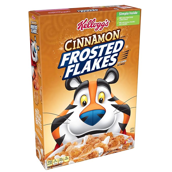 Kellogg's Breakfast Cereal, Frosted Flakes, Cinnamon, Fat