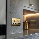 BG Electrical Nexus Metal Antique Brass Double Switched Socket 13A NAB22B view 7