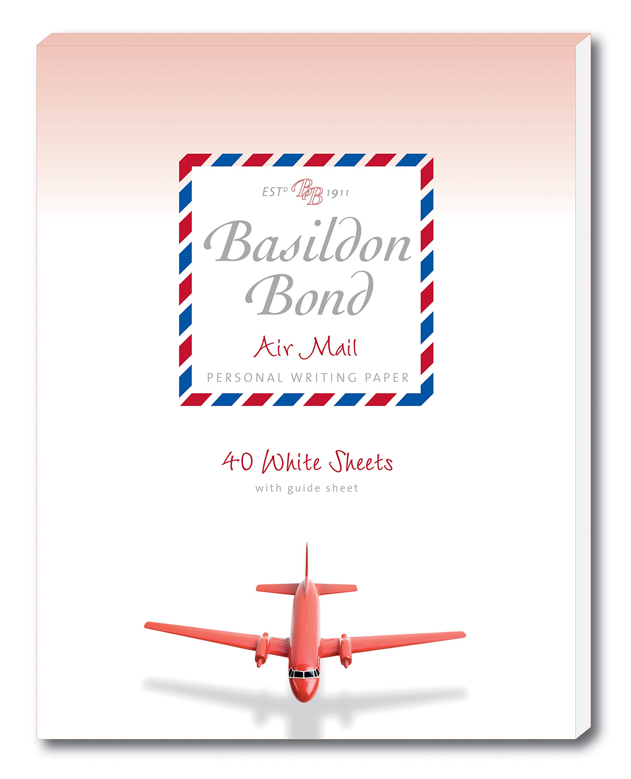 Basildon Bond P4TO 178 x 229 mm Writing Pad with 40 Sheets - Airmail White,100101816