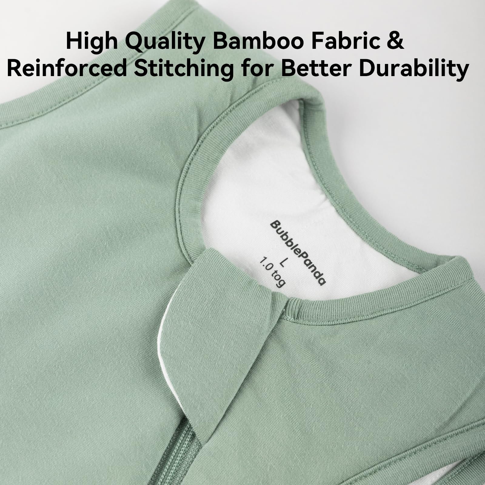 Okayinn BubblePanda Rayon Made from Bamboo Sleep Sack 6-12 Months 1.0 Tog Soft Toddler Sleeping Sack for Babies 2-Way Zipper Baby Wearable Blanket