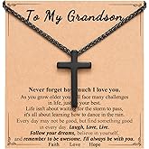 ORISPRE Cross Necklace for Boys, Gifts for Son Grandson Birthday Christmas Easter Graduation