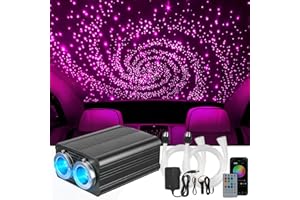 GEARPASS 36W Headliner Light Kit, Twinkle Star Lights for Car Decor 1000pcs*0.03in*9.8ft/3m, Fiber Optic Star Ceiling Lights APP/Remote Control for Car Roof Home Ceiling