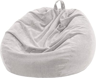 Nobildonna Bean Bag Chair Cover 200L Corduroy No Filler Kids Adults