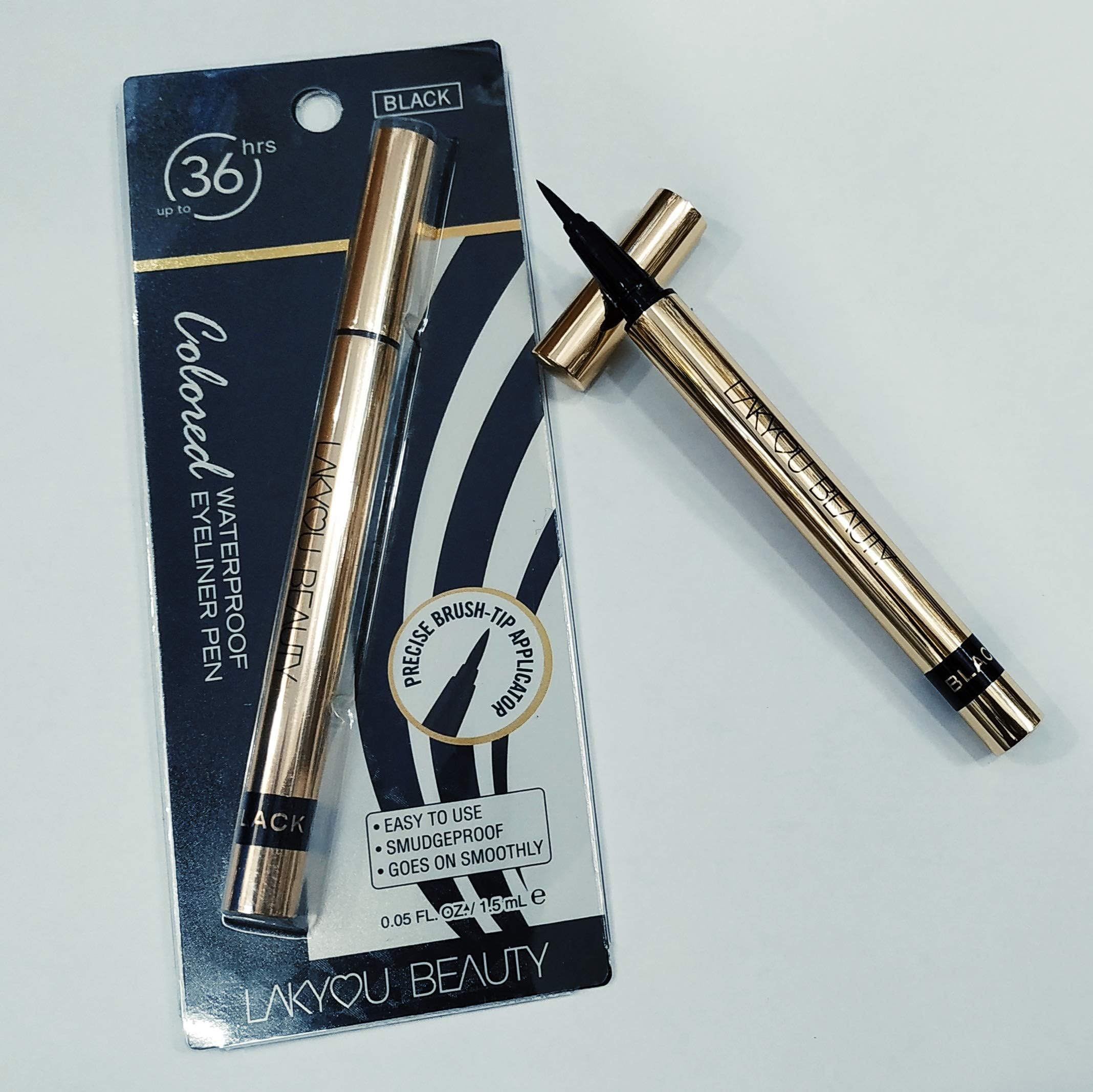 lakyou beauty colored waterproof eyeliner pen black (low price)