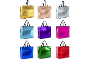 Nush Nush Mix Color Gift Bags Large Size – 18 Reusable Gift Bags With Handles From Nine Stunning Colors - Perfect As Goodie Bags, Birthday Gift Bags, Party Favor Bags– 13W x 5L x11H