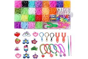 Zhi kexin 3600+ Rubber Band Bracelet Kit, Loom Rubber Bands Refill Set, Loom Bracelet Kit DIY Making Kit for Kids brithday gifts