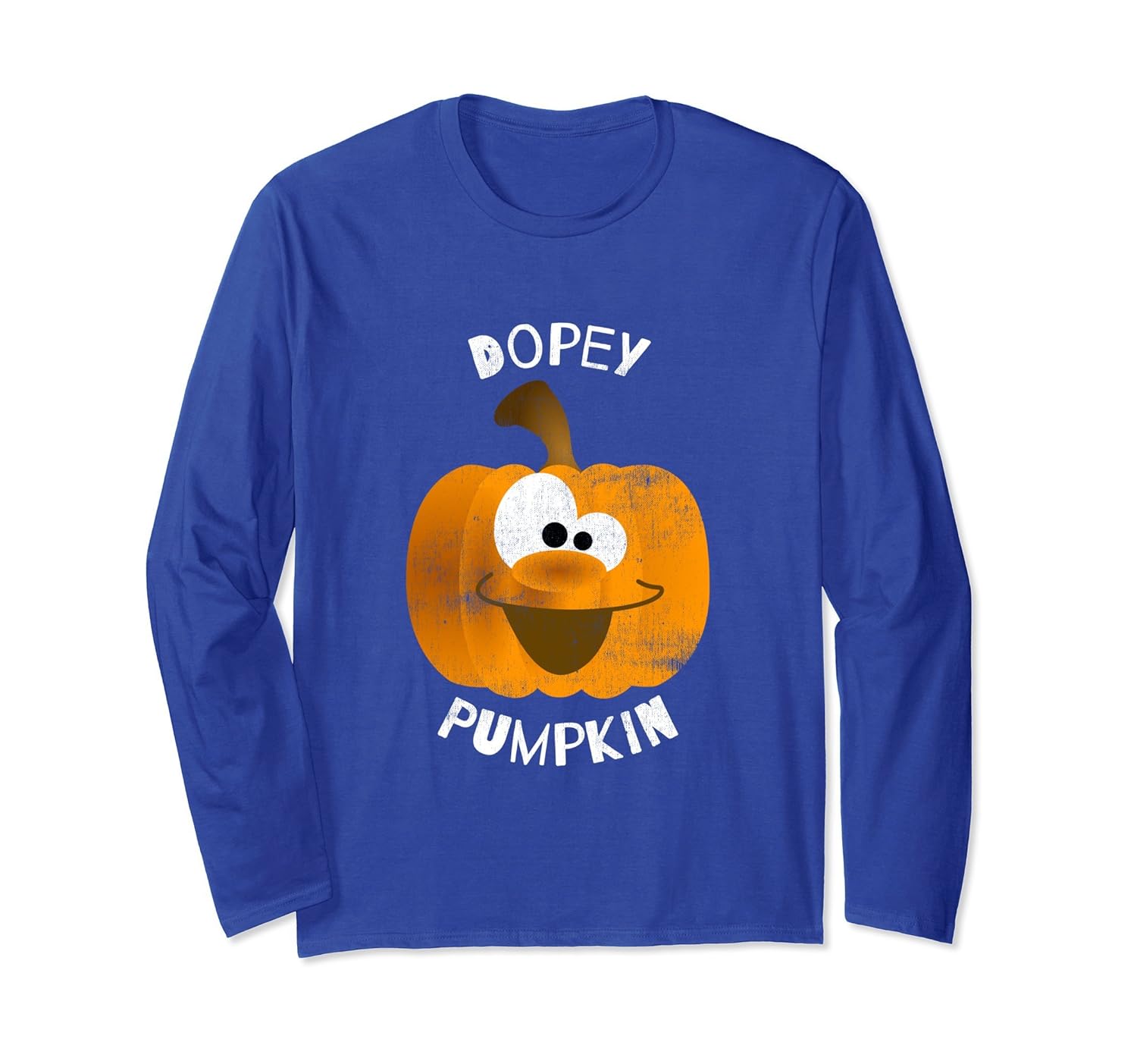 Dopey Pumpkin Vintage Halloween Fall Long Sleeve Shirt-ANZ
