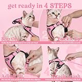 rabbitgoo Cat Harness and Lead Set Pink XS Reflective Adjustable Escape Proof view 8