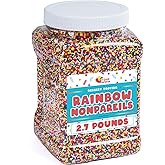 Rainbow Nonpareils Sprinkles - 2.7 Pounds - Rainbow Christmas Sprinkles - Bulk Ice Cream Sprinkles - Rainbow Non Pareil Sprin