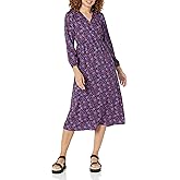 Amazon Essentials Women's Lightweight Georgette Long Sleeve V-Neck Midi Dress (Available in Plus Size)