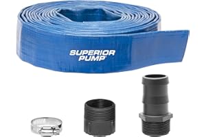 Superior Pump 99621 Lay-Flat Discharge Hose Kit, 1-1/2-Inch by 25-Foot