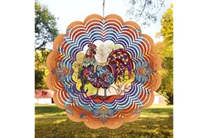 Ouddy Mode Chicken Gifts for Women, 12 in Wind Spinners Outdoor Rooster Decor Metal Wind Spinner Ornaments for Yard Lawn Patio Garden Decor