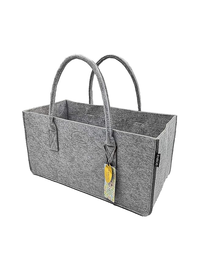 RAIKOU KULT Filz-Tasche Shopper NEU Filzkorb Einkaufstasche Henkeltasche Zeitungskorb Stabile Kaminholztasche Zeitungsständer