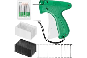 Comkrivy 2023 Pcs Tagging Gun for Clothing, Retail Price Tag Attacher Gun Kit with 5 Replacement Needles and 2016 Pcs 2" Standard Plastic Barbs Fasteners for Clothes Store Warehouse Garage Yard Sale