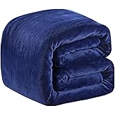 Fleece Blanket Queen Size 350GSM Lightweight Throw for The Bed Extra Soft Brush Fabric Super Warm Sofa Blanket 90" x 90"(Royal Blue Queen)