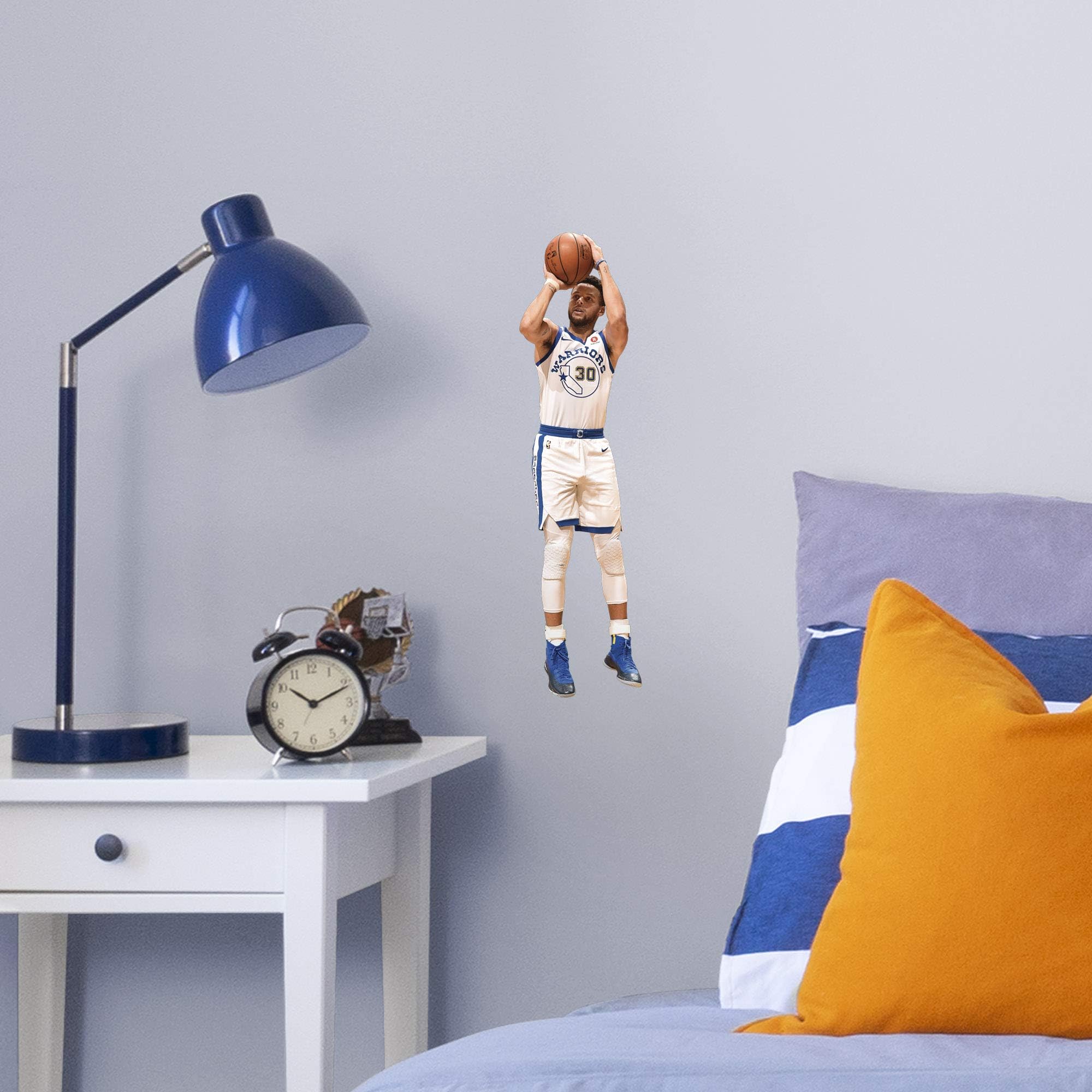 FATHEAD NBA Golden State Warriors Steph Curry Steph Shooting- Officially Licensed Removable Wall Decal