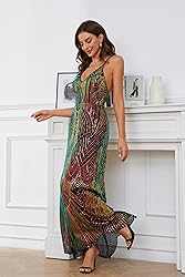 Women's V Neck Spaghetti Straps Sequin Sparkly
