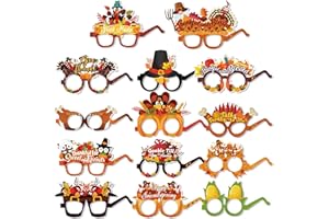 HOWAF 28pcs Friendsgiving Paper Glasses,Friendsgiving Party Eyeglasses Photo Booth Props Kit for Friends Thanksgiving Party Favors,Funny Turkey Glasses Friendsgiving Glasses for Give Thanks Party