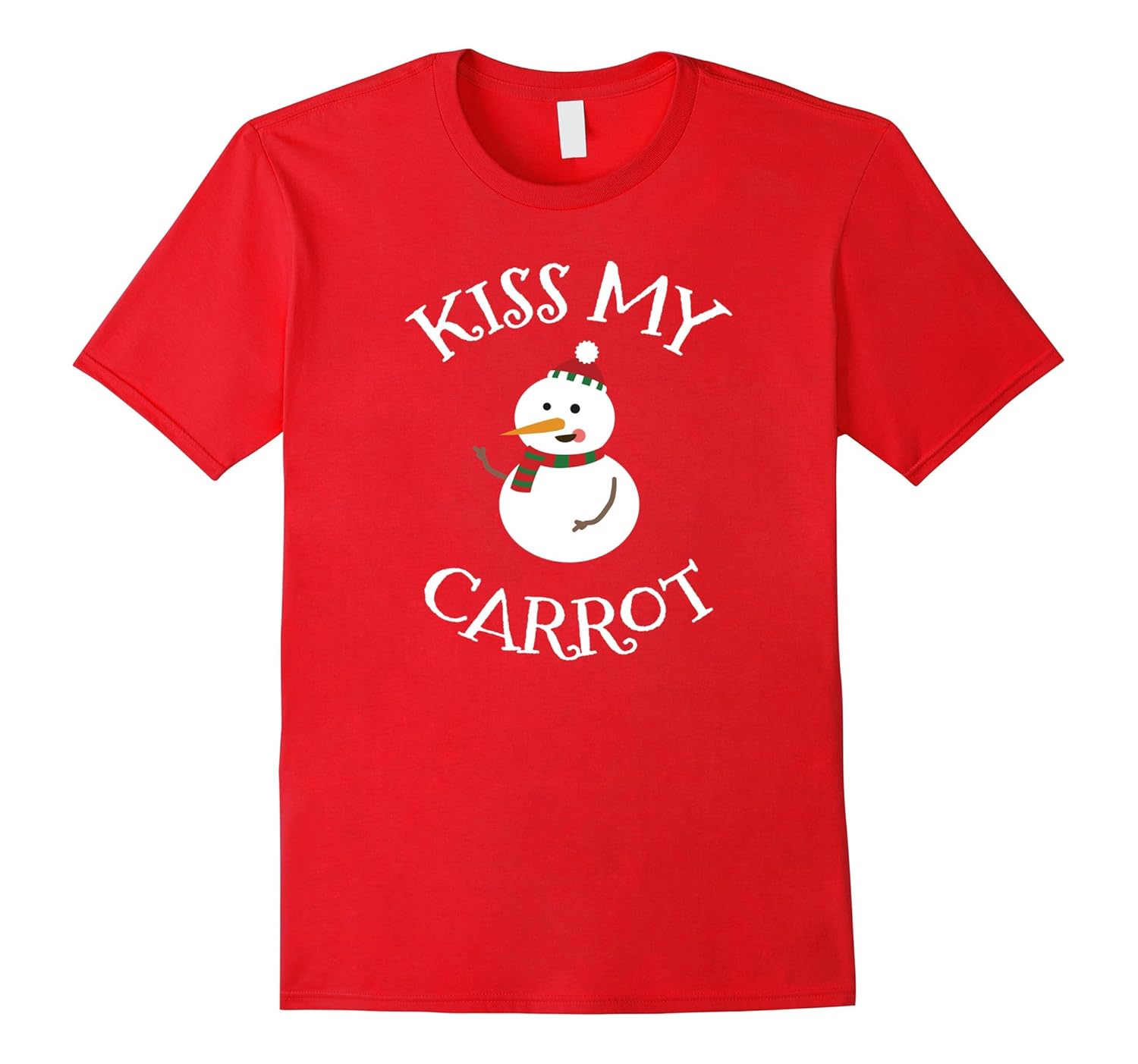 Kiss My Carrot - Christmas T-Shirt Funny With Snowman-ANZ