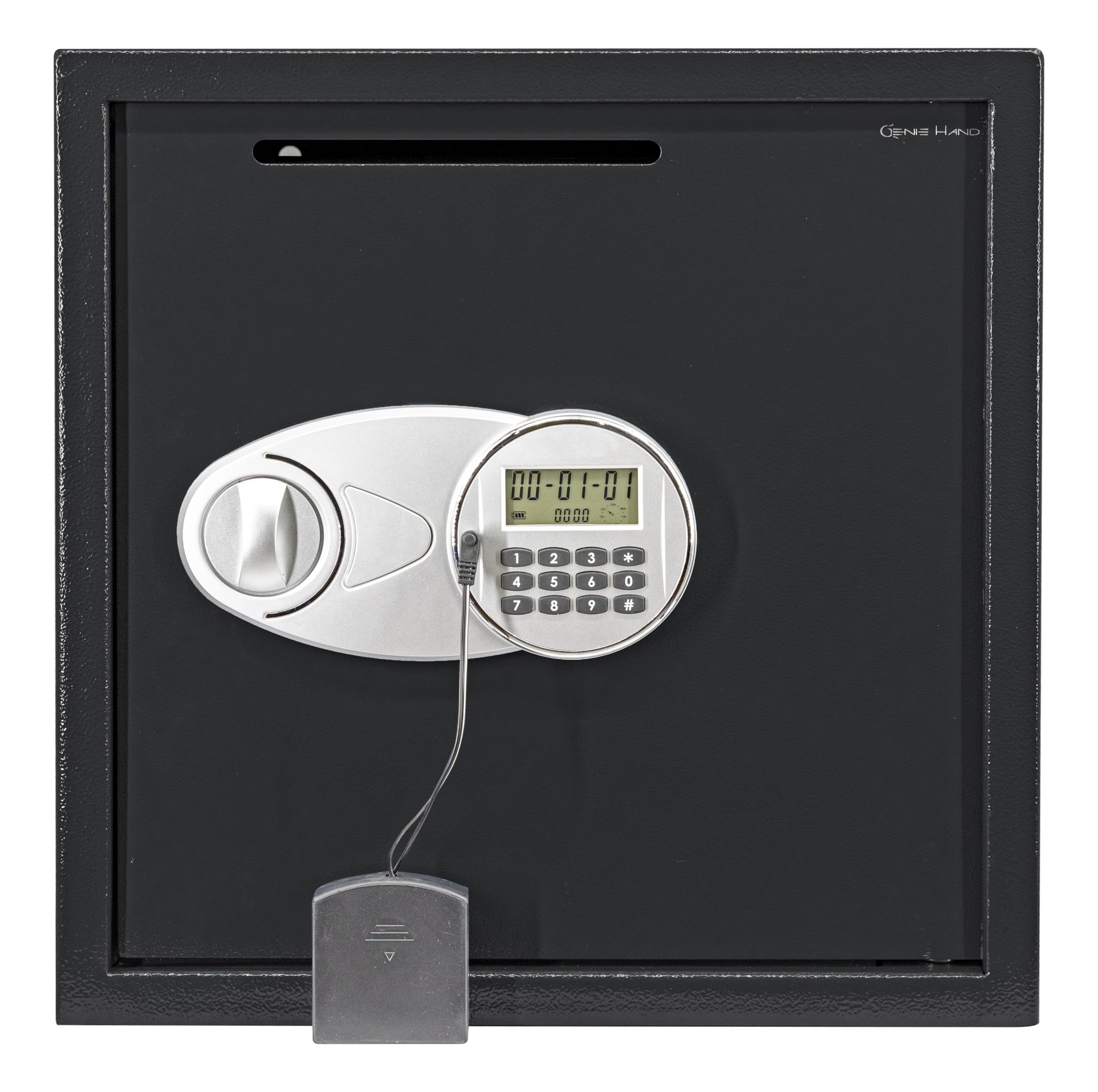Genie Hand – Depository Electronic Safe Box – B-Class Lock – Anti Bounce Technology – External Emergency Power Supply (Large)