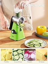 Yabano Rotary Cheese Grater Vegetable Slicer with 3 Stainless Drums view 4