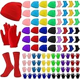 Liitrsh 72 Pcs Kids Winter Beanie Gloves and Socks Bulk Warm Unisex Knit Hat Cold Weather Winter Gifts for Boy Girl Homeless