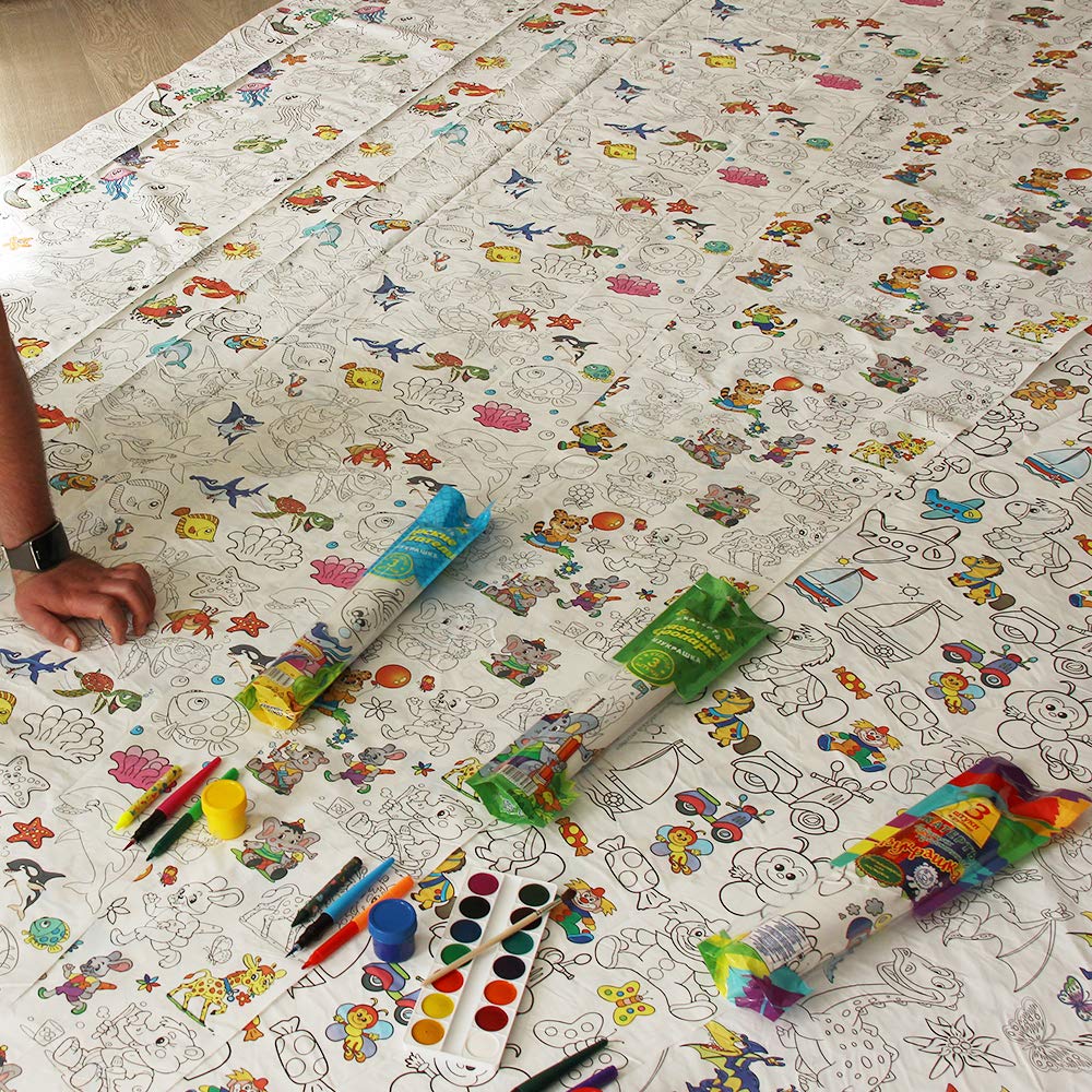 Coloring Tablecloth Cars