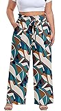 OLRIK Plus Size Dress Pants Wide Leg Long Business