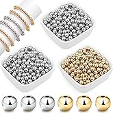 Cusmation Gold and Silver Beads for Jewelry Making 300 pcs 10 MM Gold and Silver Pearls for Crafting, Gold Bracelet Beads for Jewelry Making, Bracelets Necklaces, Hairs, Crafts, Decoration Vase Filler