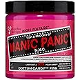 MANIC PANIC Cotton Candy Pink Hair Dye - Classic High Voltage - Semi Permanent Hair Color - Glows in Blacklight - Bright, Cool-toned Pink Shade - Vegan, PPD & Ammonia-Free