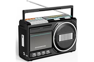 Kuephom Cassette Player Recorder Bluetooth: Retro Boombox Radio FM/AM/SW - Tape/USB Converter - Portable Senior Boom Box with Earphone Jack - Built-in MIC for Voice Recording- Sound Amplifier - DC/AC