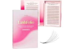 LLBA LashFolio Narrow Promade Fans | Handmade Volume Eyelashes | Multi Selections 5D~10D | C CC D Curl | Thickness 0.03~0.07m