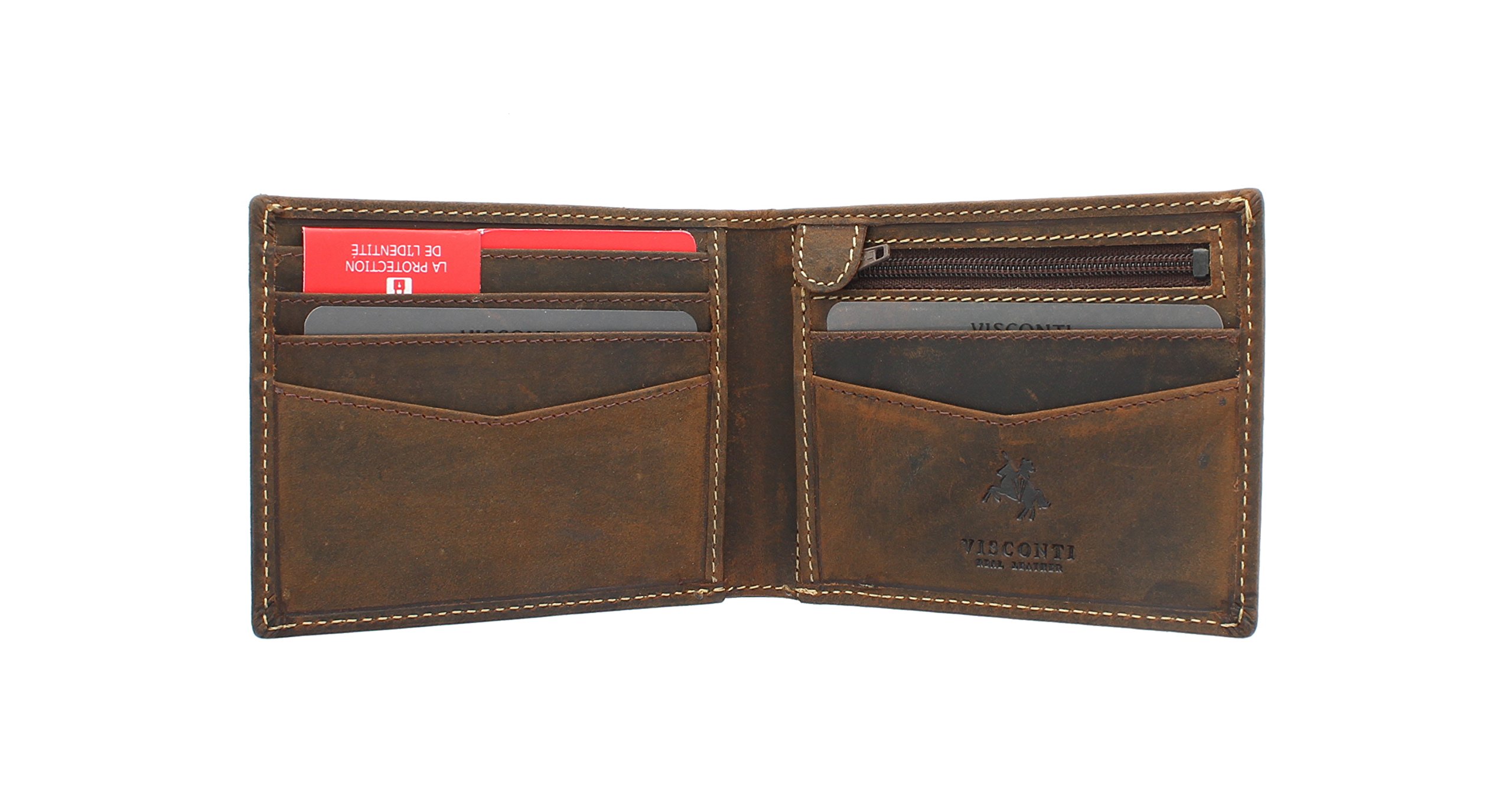 Visconti Slim Collection Sword Leather Wallet with RFID Protection VSL20 Oil Tan