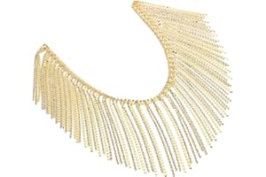 Housoutil Rhinestone Tassel Fringe Trim Gold Claw Chain DIY Sewing Clothing Accessories Crystal Embellishment