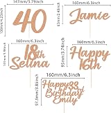 EDS G Personalised Cake Topper Happy Birthday Glitter 11 Colors Baby Blue view 3