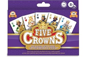 PlayMonster Five Crowns — The Game Isn't Over Until The Kings Go Wild! — 5 Suited Rummy-Style Card Game — for Ages 8+, Biling
