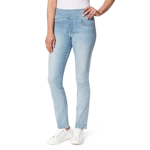 Gloria Vanderbilt Women's Amanda Pull on High Rise Jean Standard, Zermatt, 8 Long