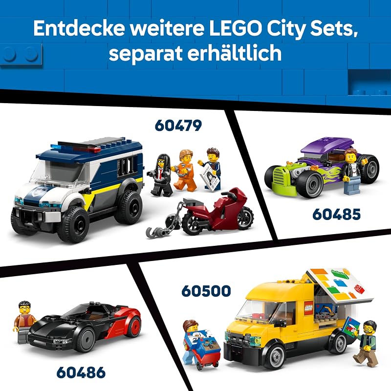 City Pommes-Truck - Spielzeug Fahrzeug Modellbau mit abnehmbarem Verkaufsbereich, 2 Minifiguren und Zubehör - Geburtstagsgeschenk für Jungen ab 5 Jahren - 60488 — Foto 7 von 8