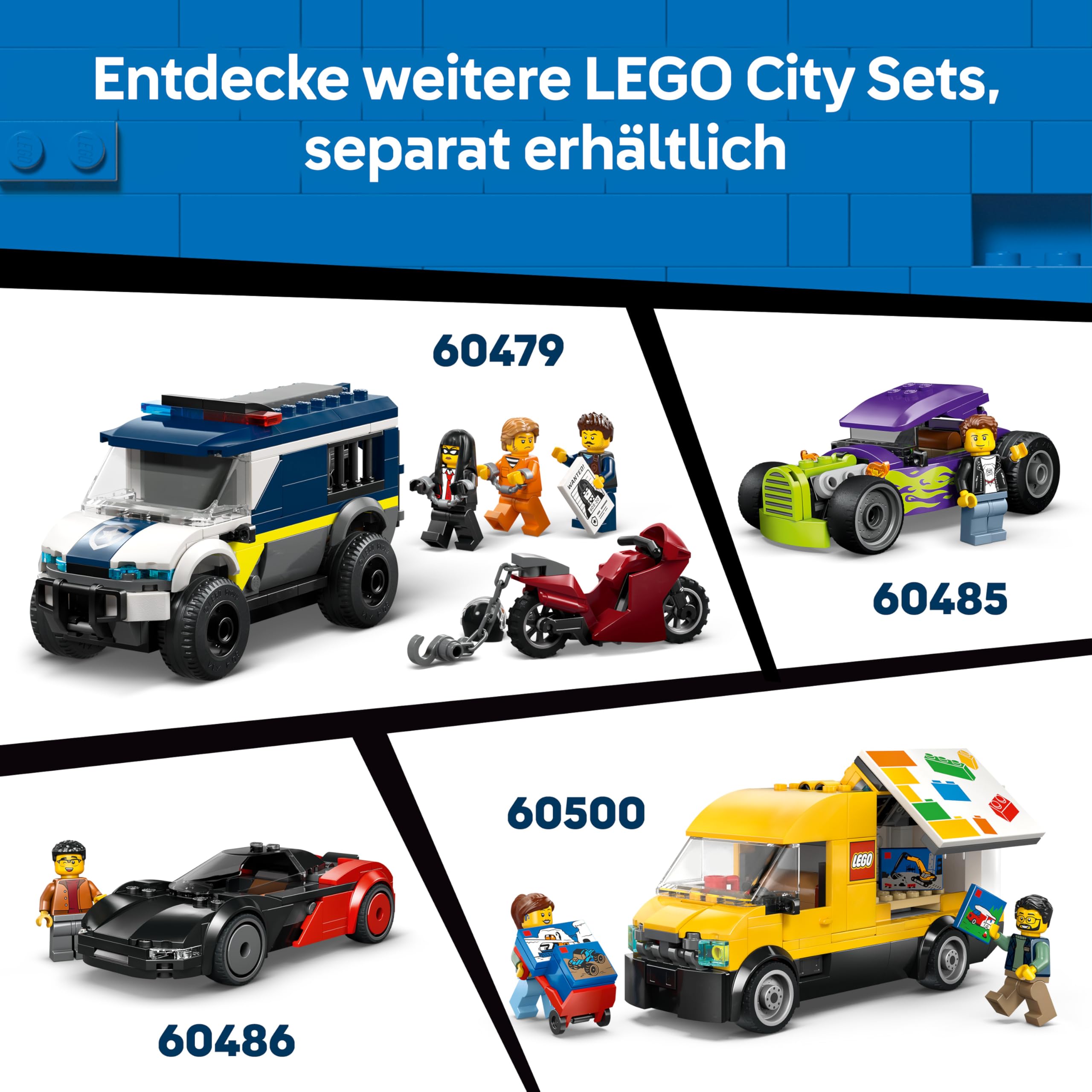 LEGO City Pommes-Truck - Spielzeug Fahrzeug Modellbau mit abnehmbarem Verkaufsbereich, 2 Minifiguren und Zubehör - Geburtstagsgeschenk für Jungen ab 5 Jahren - 60488 7
