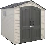Lifetime 60190 7x7ft Heavy Duty Plastic Shed Beige view 1