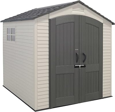 Lifetime 60190 7x7ft Heavy Duty Plastic Shed Beige