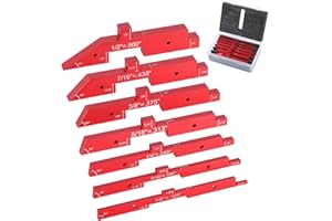 TRZZ Router Table Setup Bars, 7PCS Precision Aluminum Setup Blocks for Woodworking, Multi-Purpose Height Gauge Set, Router Table Saw Accessories, Accurate Angle and Depth Measurement Tools