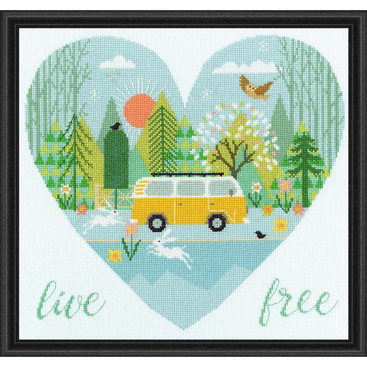 Bothy Threads Cross Stitch Kit - Live Free, Blue