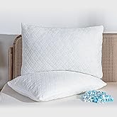 EGOHOME Comfort Shredded Memory Foam Pillows, Adjustable Bed Pillows for Side, Back or Stomach Sleepers, Queen Size with Removable Cover (2 Pack, Adjustable)