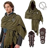 Xinxiaomeng Post Apocalyptic Shawl Scarf Cowl Renaissance Medieval Hooded Cloak Wrist Guards Halloween Christmas Props