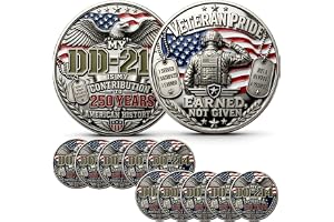DD-214 Veteran Pride Coin, My DD-214 is My Contribution Challenge Coin,10pc | 250 Years of Freedom Veteran Tribute Coin, 250th Military Keepsake Gift for Patriotic Americans